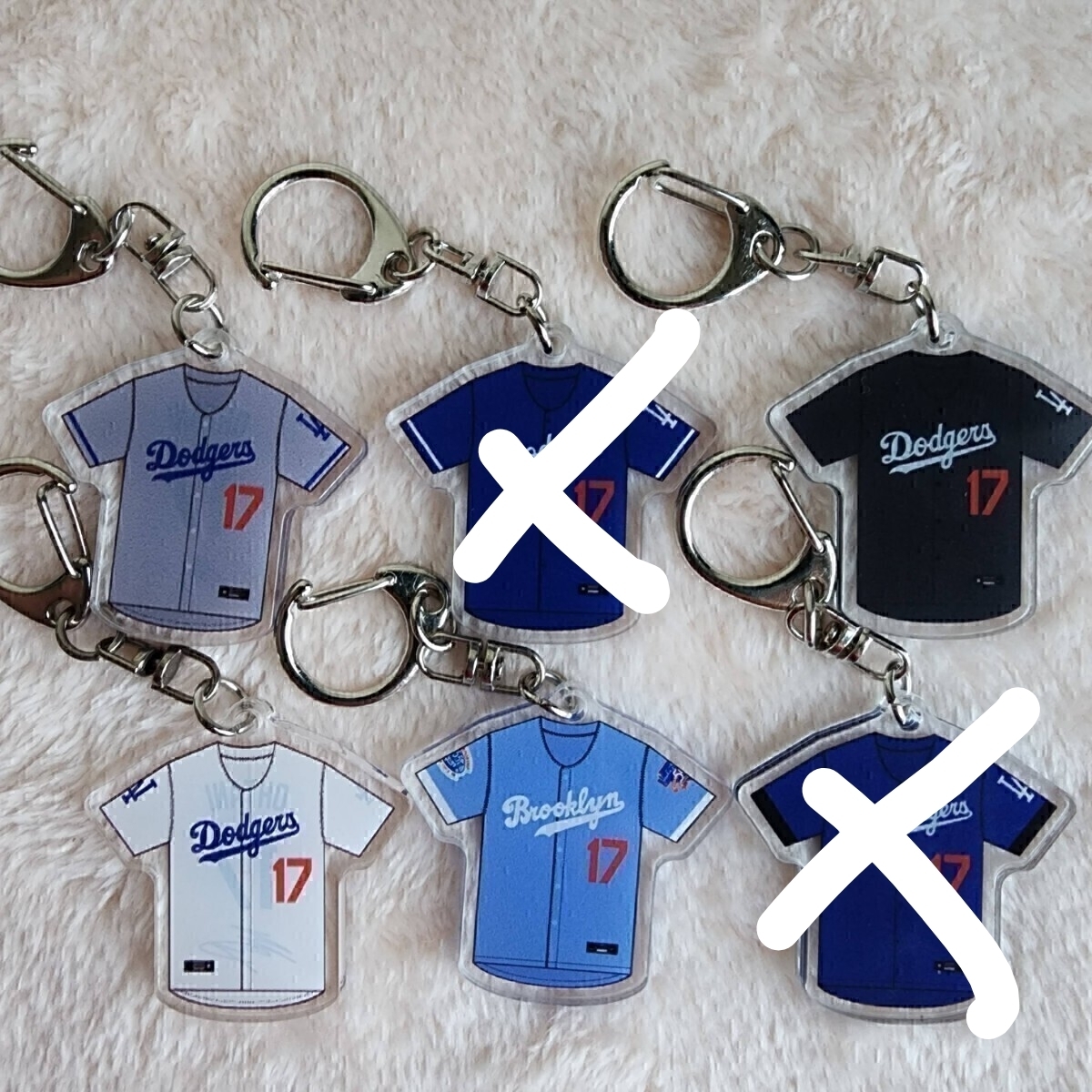 新品 ロサンゼルス ドジャース 野球 ユニフォームキーホルダー 大谷翔平選手 キーホルダーセット 4点セット LAD拍卖