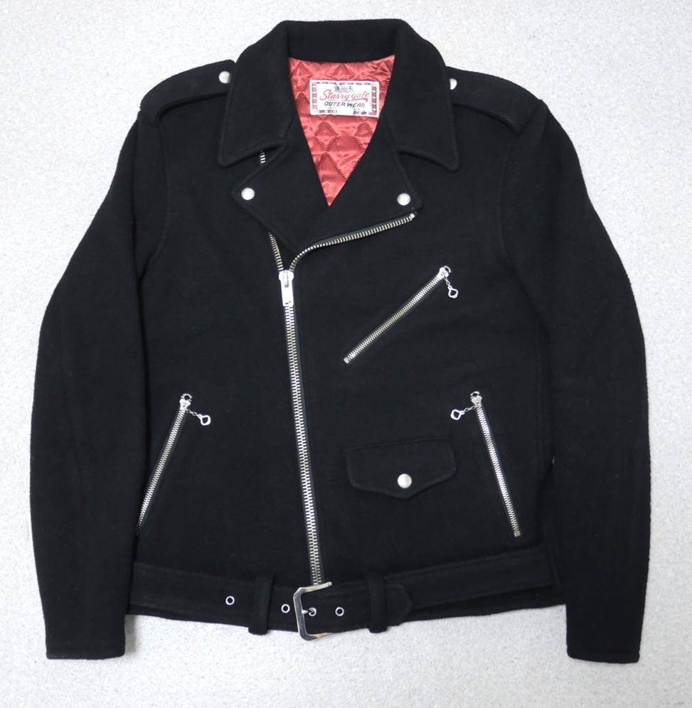 JELADO Starry Gate メルトンウール ダブル ライダースジャケット 黒 38 スター欠落 ジェラード 拍卖
