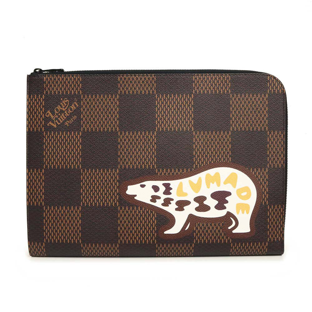 (新品・未使用品)ルイ ヴィトン LOUIS VUITTON ポシェット ジュール NIGO コラボ クラッチバッグ 白熊 ダミエ ブラウン 茶 N60390拍卖