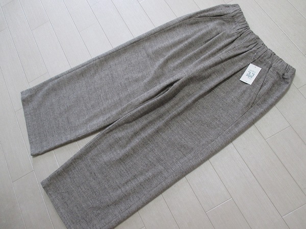大きいサイズLL~3L 未使用/アトリエ翠*atelier sui 日本製 ネルツイード風イージーパンツ 腰ゴム拍卖