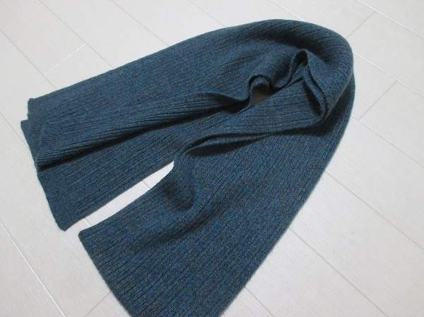 マーガレットハウエル*MARGARET HOWELL カシミヤ100% リブニットマフラー 日本製拍卖