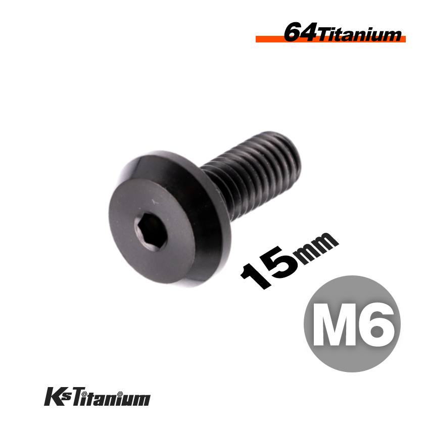 チタンボルト M6×15 P1.0 ブラック 1本売り 64チタン テーパーヘッド ボタンボルト 全ネジ バイク レストア パーツ拍卖