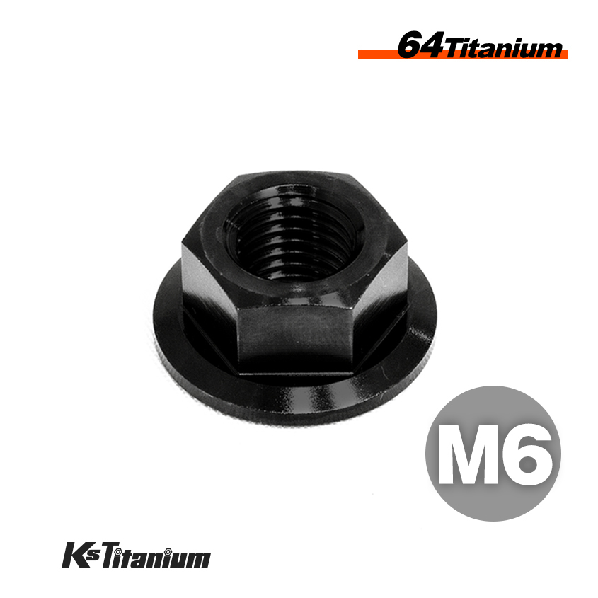 チタンナット M6 P1.0 ブラック 1個売り 64チタン フランジナット バイク レストア パーツ拍卖