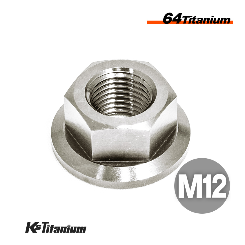 チタンナット M12 P1.25 チタン無垢色 1個売り 64チタン フランジナット バイク レストア パーツ拍卖