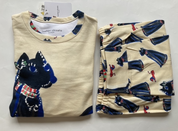 ツモリチサト パジャマ 猫 古代 エジプト 裏起毛 長袖 スフィンクス 綿 ネコ ベージュ ワコール 拍卖