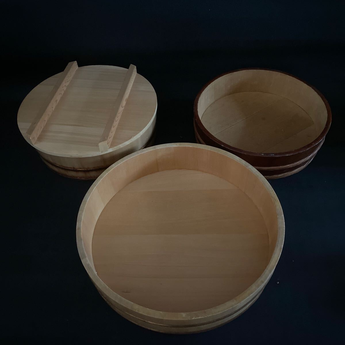 T4248 3点 さわら 檜 お櫃 寿司桶 拍卖