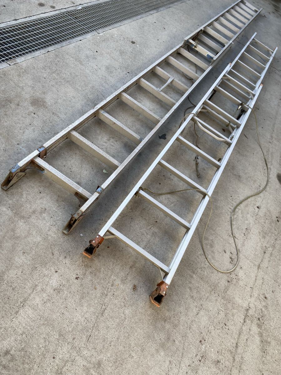 T4056 お得 2本 アルミ製 2連はしご 伸縮梯子 アップスライダー 5200mm/3900mm 2本まとめ 剪定 作業 200拍卖