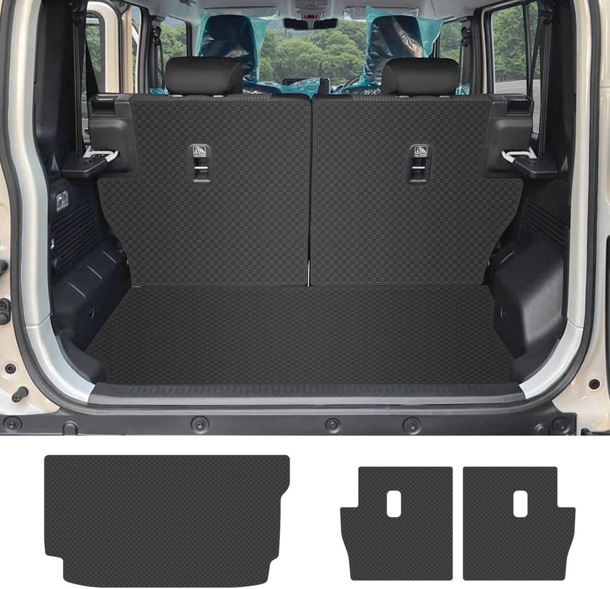 ジムニー ノマド JC74 ラゲッジマット / 背もたれカバー トランクマット シートバックカバー バックマット 耐汚れ 防水 ブラック拍卖