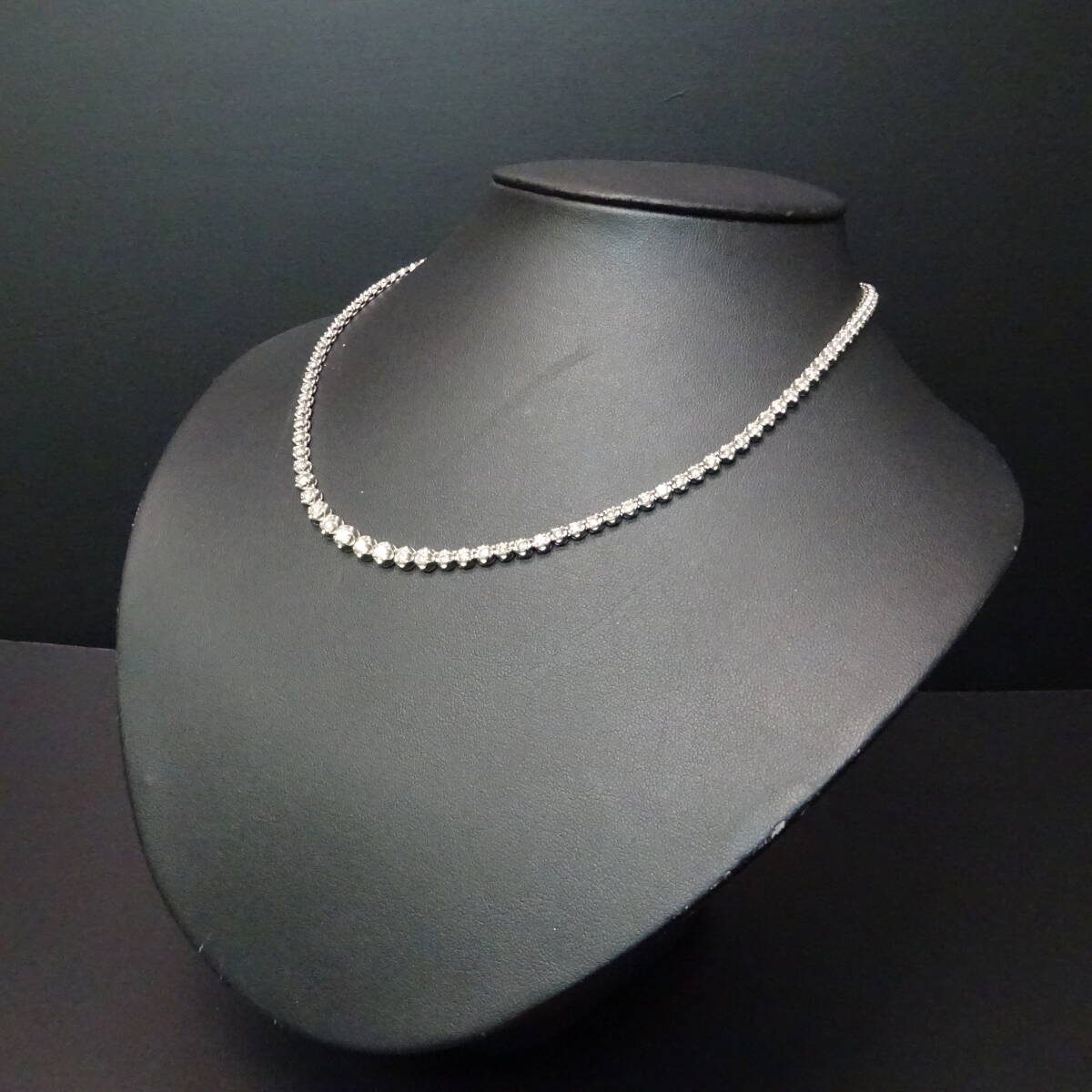 ◇プラチナネックレス Pt850 メレダイヤ 5.01ct 長さ 約42cm 重量 約26.3g拍卖