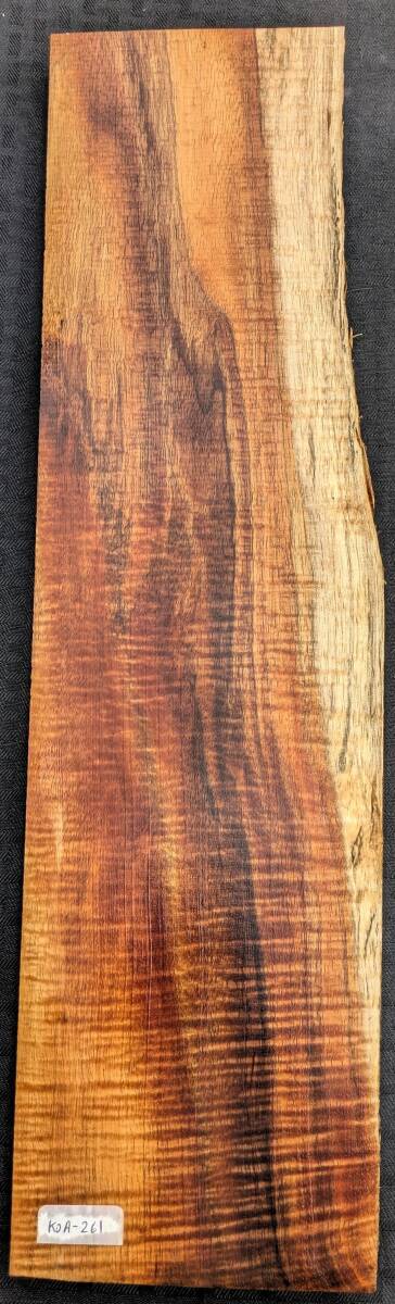 【希少美杢】ハワイアンコア◆KOA-261◆4A+ グレード◆カーリー杢◆ハワイ島直送◆送料無料 Hawaiian Koa 19厚x135幅x525長mm拍卖