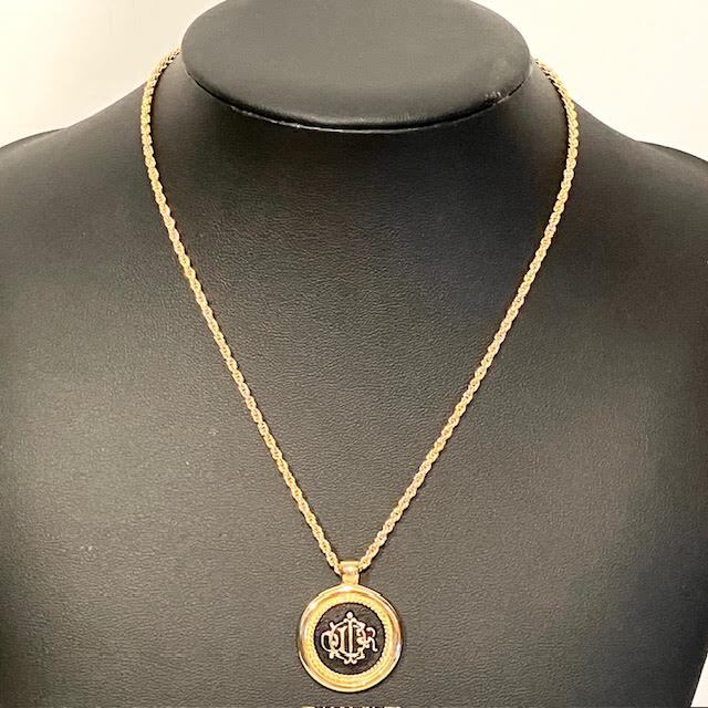 A4 Christian Dior クリスチャンディオール ロゴエンブレム ネックレス ゴールド拍卖
