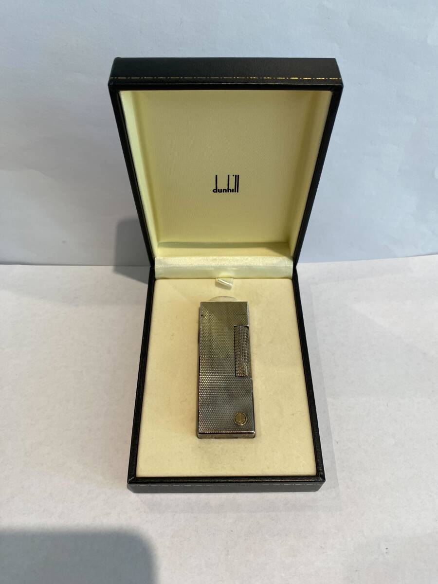 B-19-73【八】dunhill ダンヒル シルバーカラー ライター ガスライター ローラー式 箱付き 喫煙具 現状品拍卖