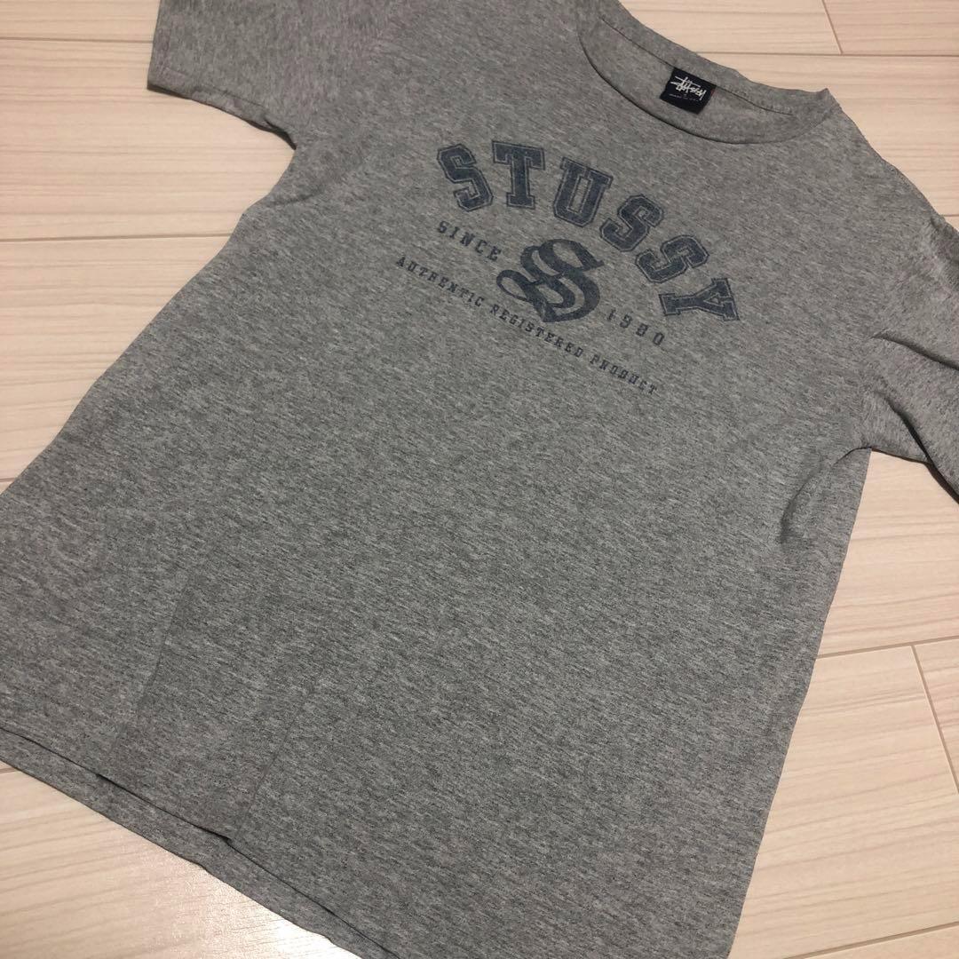 Used オールドSTUSSY USA製ロゴプリントカレッジグレー TシャツS拍卖
