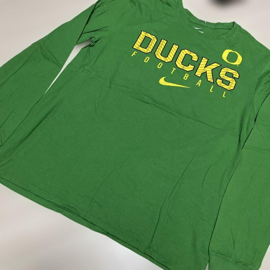 Used Nike Ducks FootballロングスリーブTシャツLグリーン拍卖