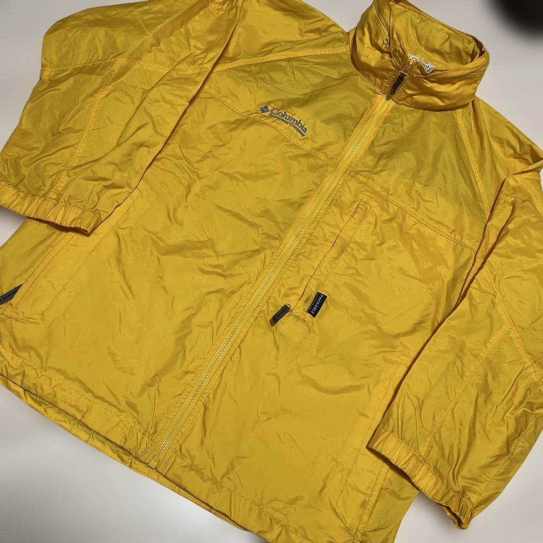 Used 90-00’sColumbiaコロンビアナイロンジャケットイエローM拍卖