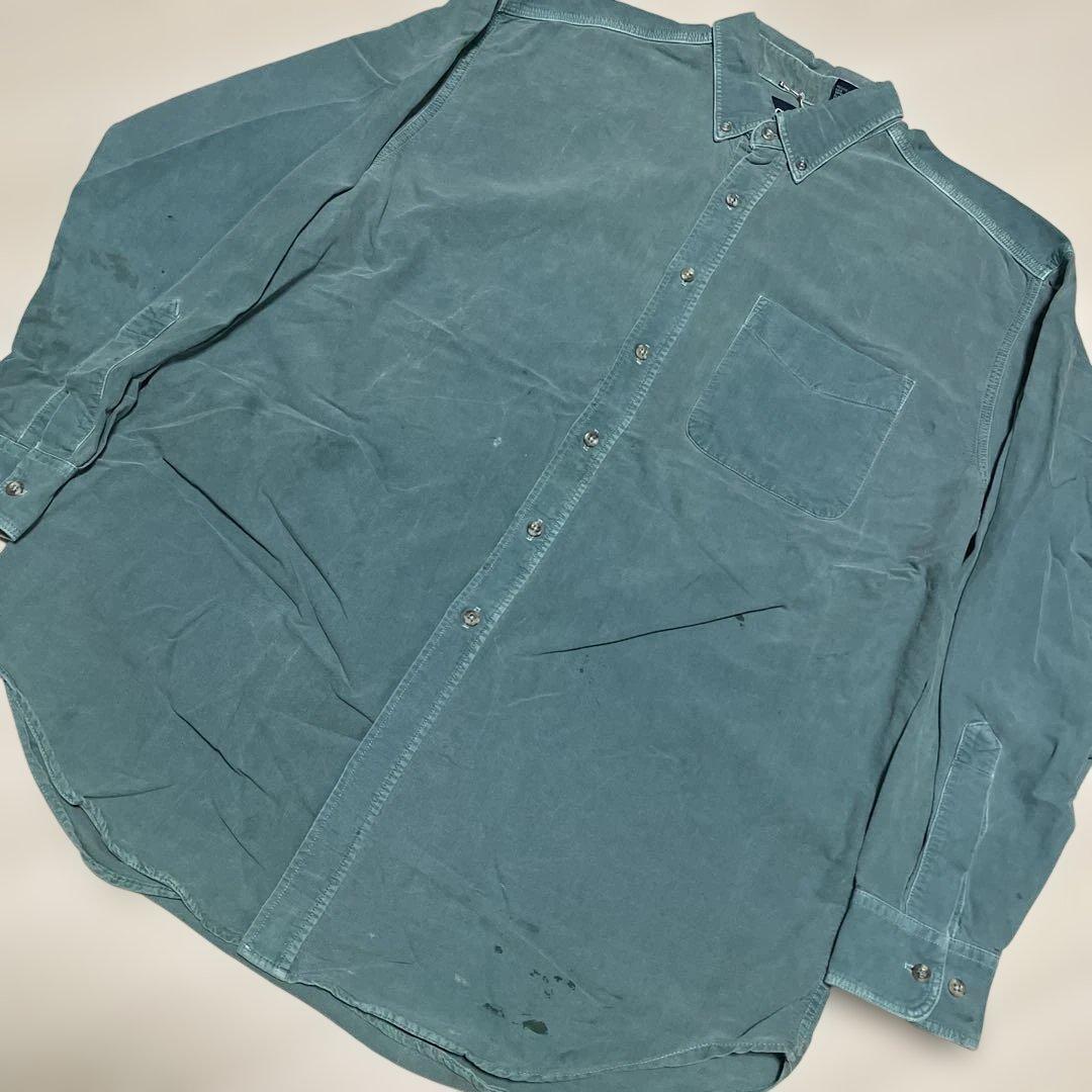 Used オールドギャップダメージコットン無地ボタンダウンシャツL拍卖