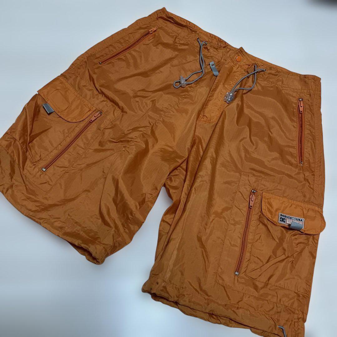 Used 90’s00’s dc shoesテック系ナイロンショーツオレンジS拍卖