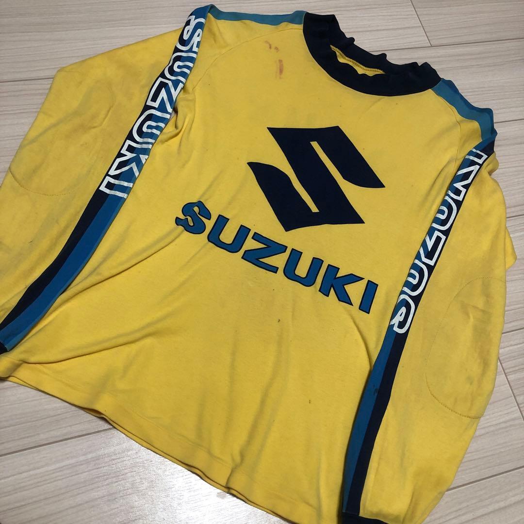Used 70’sSUZUKIスズキ長袖モトクロス染込ロンT黄色ビンテージ拍卖