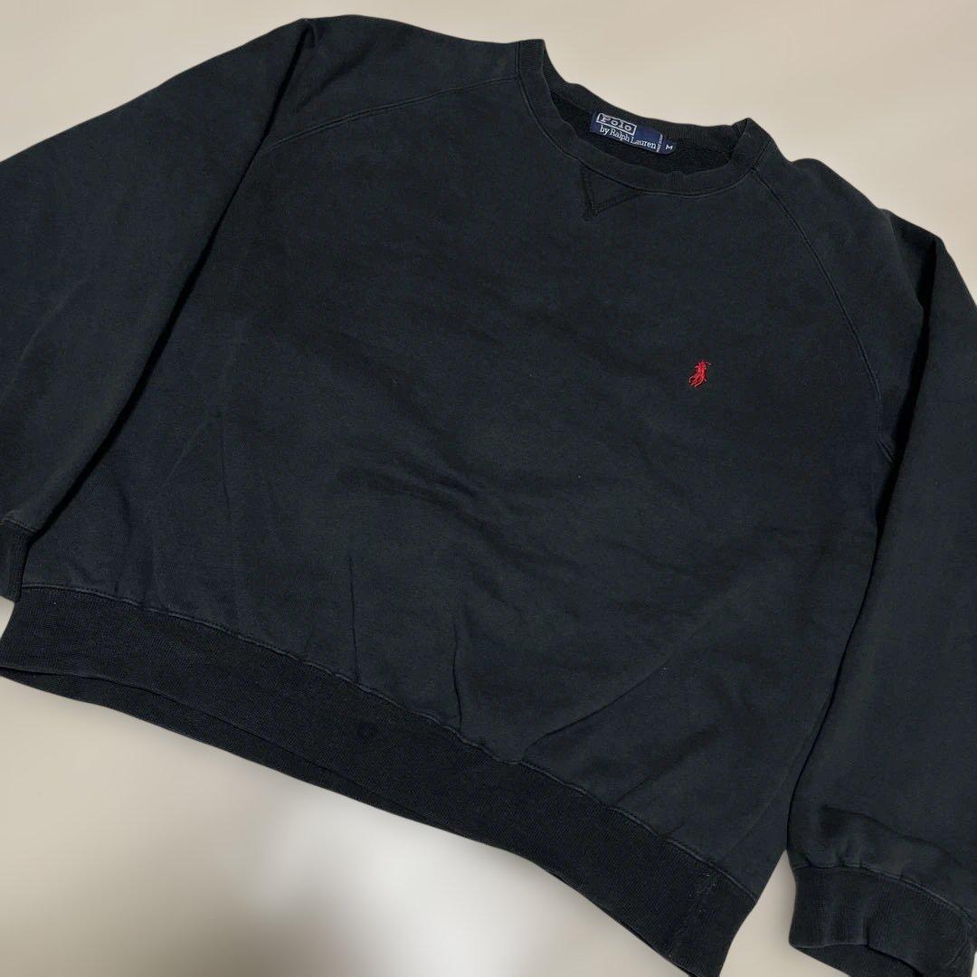 Used 90’sポロラルフローレン刺繍ロゴ前VスウェットM古着拍卖