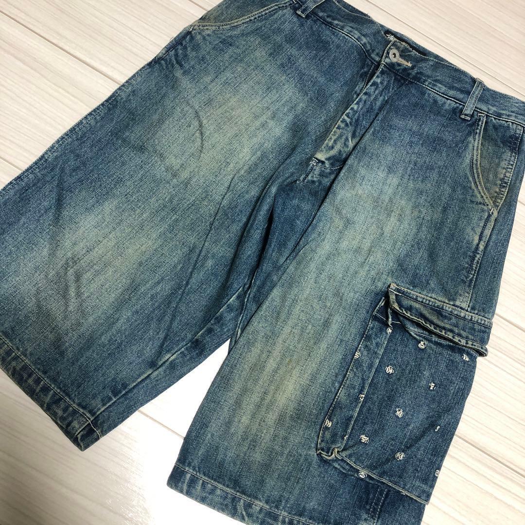 Used 00’s stussyステューシーデニムハーフショーツY2K膝下W30拍卖