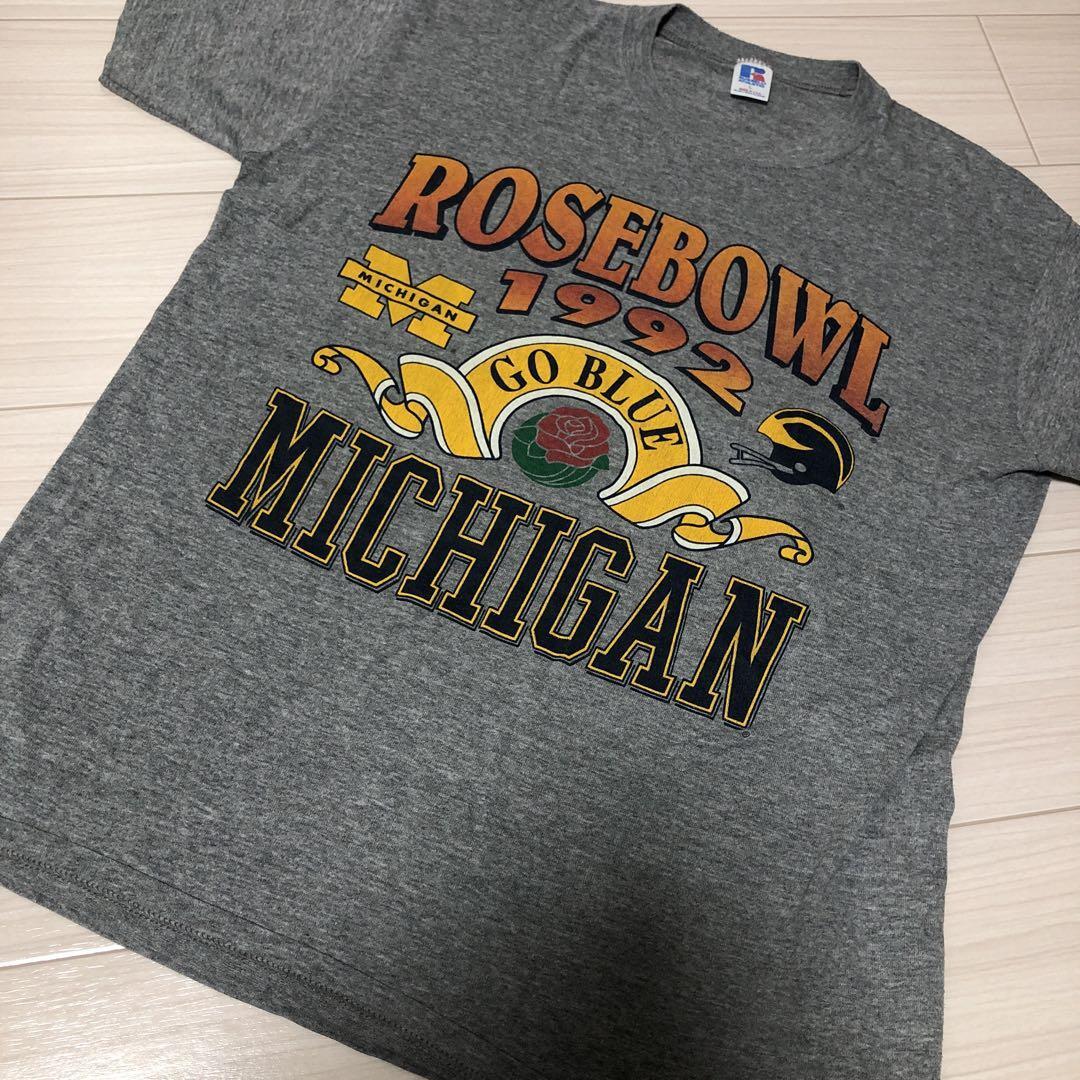 Used 90’sMichiganローズボールグッドプリント古着ラッセルL拍卖