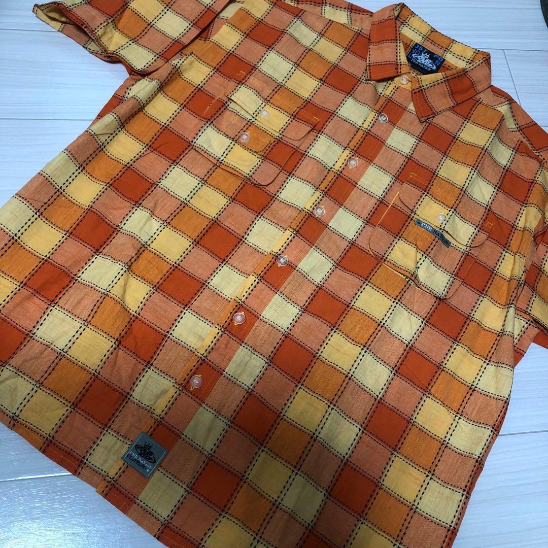 Used PNB NATION半袖シャツオレンジ色B系 00s ビッグシルエット拍卖