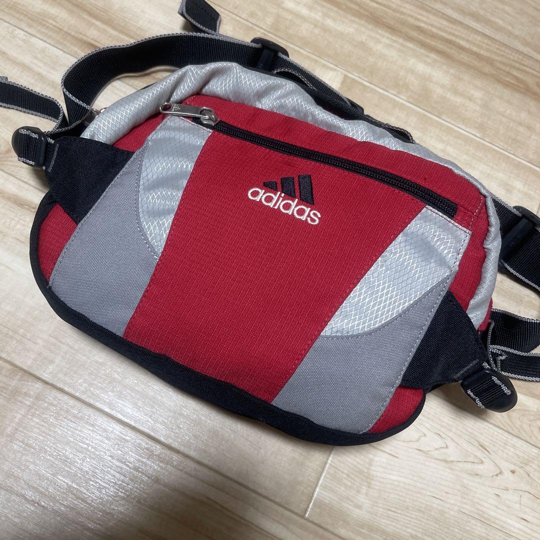Used 90’s00’sアディダスadidasウエストバック古着Y2K赤シルバ拍卖