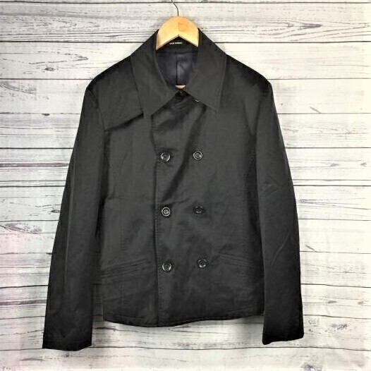 日本製★ハイストリート/HIGH STREET★ナイロンコーティング/ショート丈Pコート【メンズL/黒】ダブルジャケット/ブルゾン◆BA154-A冬拍卖