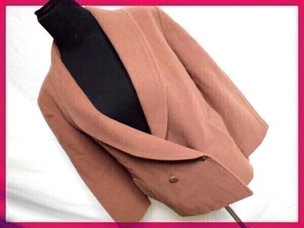 送料無料!良品♪JANE MORE★オンワード◆ウールハーフコート◆M★茶拍卖