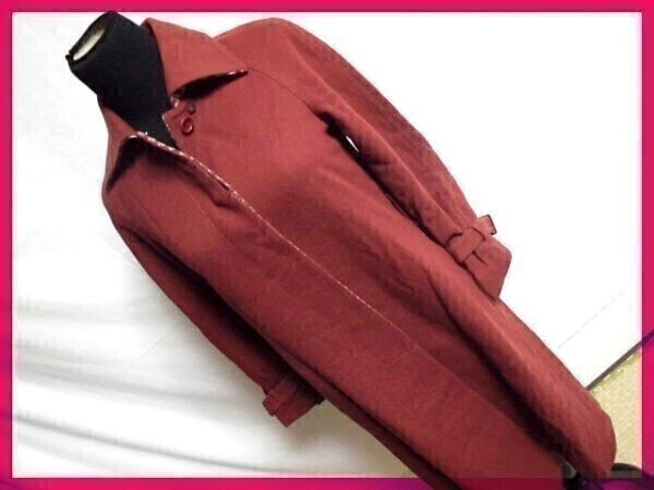 送料無料!良品♪日本製★ジャビアンヌ◆ロングウールコート◆M◆赤茶拍卖
