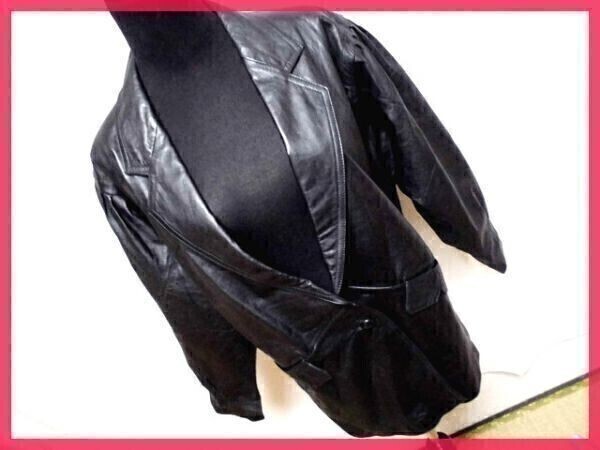 送料無料◆重厚本革♪高級レザーコート◆L◆黒拍卖