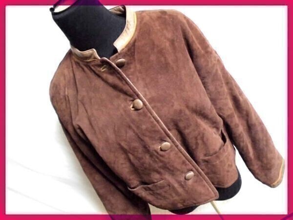 送料無料★ジオスポーツ◆スエード生地♪羊革◆レザージャケット◆M◇NO.R段か2P拍卖