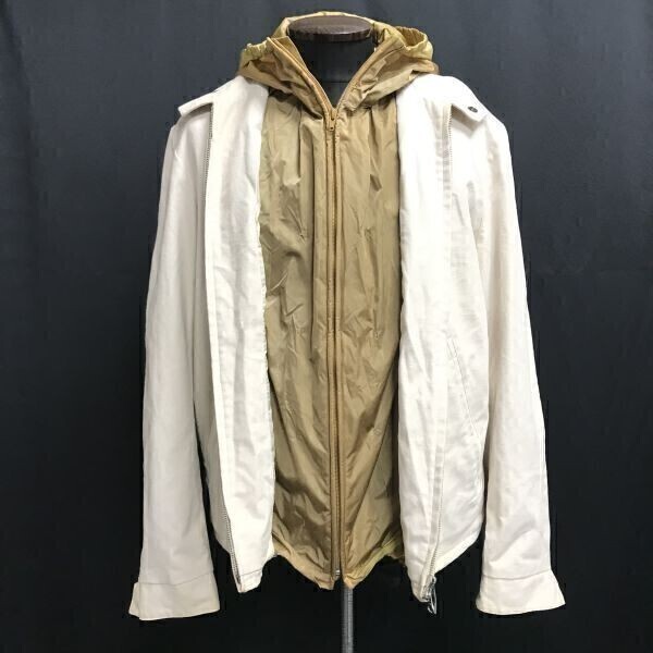 ゼニア/EZ BY ZEGNA/三陽商会★ナイロンライナー付き/コットンブルゾン/マウンテンパーカー【メンズM/白/white】Jackets/Jumpers◆pBH380拍卖