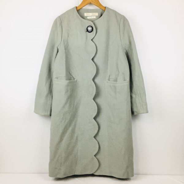 DOT AND STRIPES ウール/アウター/ノーカラーコート サイズF グレー 管NO.A17-9拍卖