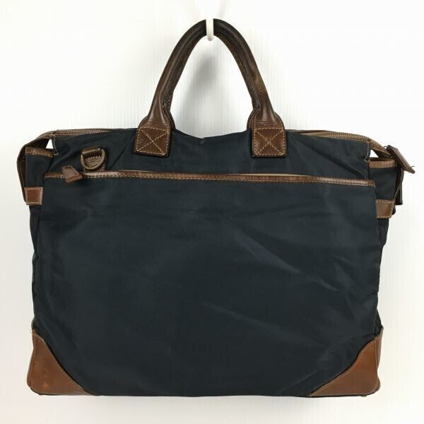 ユナイテッドアローズ ブリーフケース ビジネスバッグ ダークネイビー/紺 書類かばん ナイロン 管NO.B12-39拍卖