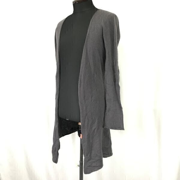 ロベルトコリーナ/ROBERTO COLLINA★100%カシミヤ/腰ベルト付/ボタンレスカーディガン【メンズS/グレー/イタリア製】sweater/tops◆pBH375拍卖