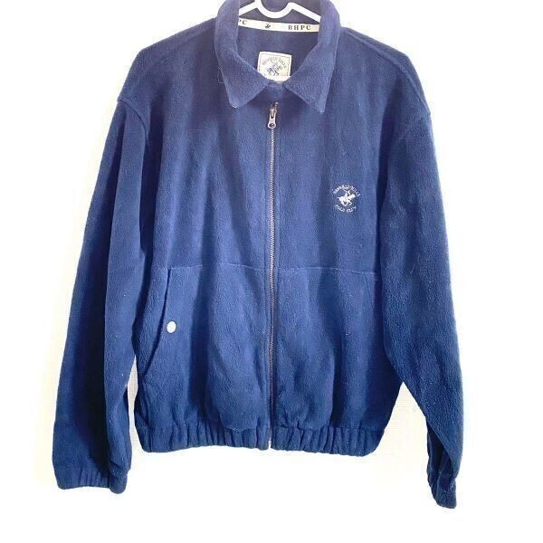 BEVERLY HILLS POLO CLUB フリースブルゾン/ジャケット ネイビー ゴルフ/カジュアル ◎8-03拍卖