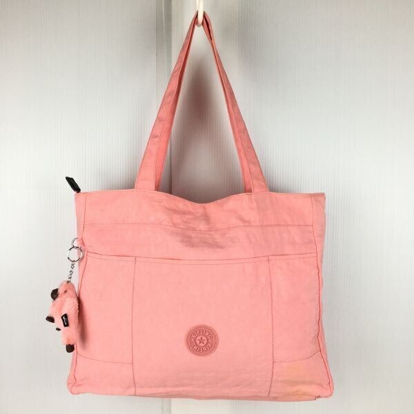 KIPLING/キプリング トートバッグ ピンク マスコットチャーム付き/ゴリラ 管NO.sB14-40拍卖