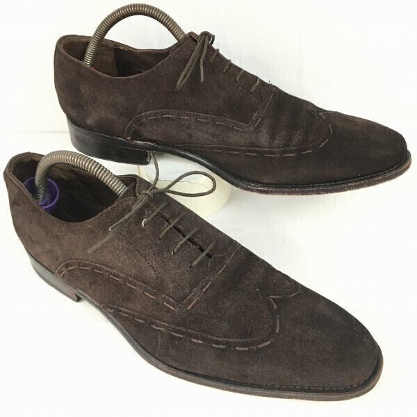 AVENUE FOCH by Jan Paulsen【43/9 27.5 茶】スウェード ウイングチップ グッドイヤー/オールレザー 管NO.ZE-175拍卖