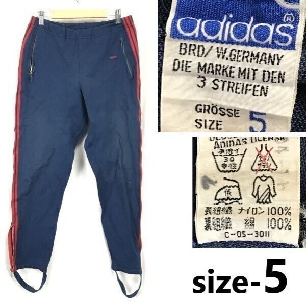 Made in West Germany/80s Vintage★adidas★デサント製/ジャージパンツ【Mens size-5/股下72cm/青/Blue】Descente/Pants/Trousers◆pBH213拍卖