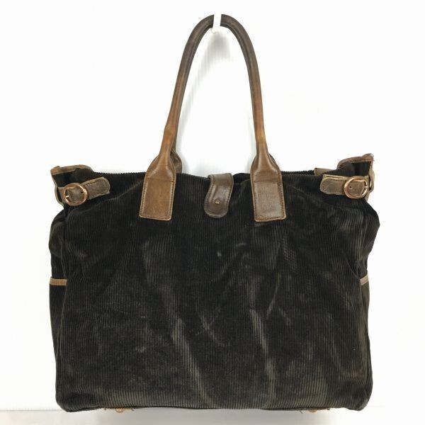 orobianco/オロビアンコ コーディロイ生地 ブリーフケース トートバッグ ダークブラウン/焦げ茶 管NO.B12-34拍卖