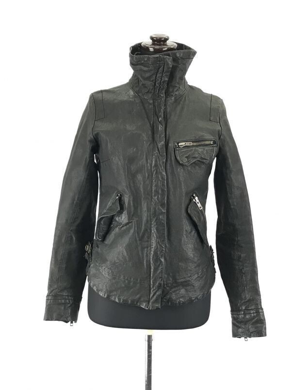 ラブガールズマーケット★豚革/レザー/シングルライダースジャケット【サイズF/黒】袖ジップ/フルジップ/LOVE GIRLS MARKET◆BC16拍卖