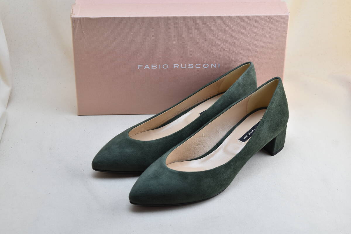 FabioRusconi ファビオルスコーニ ローヒール パンプス F-4009 AMALFI ABETE 37.5 24-24.5cm相当 未使用品 イタリア製拍卖