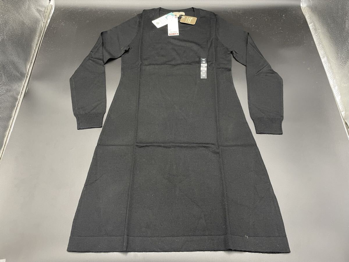 121【未使用・タグ付き・未検品】UNIQLO ユニクロ レディース エクストラファインメリノ クルーネック ドレス(長袖)サイズM拍卖