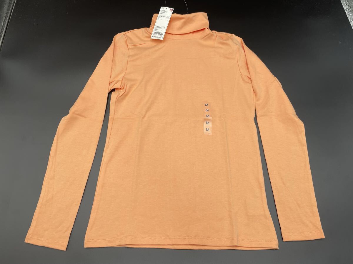 128【未使用・タグ付き・未検品】UNIQLO ユニクロ レディース ストレッチコットン タートルネックT(長袖)サイズM拍卖