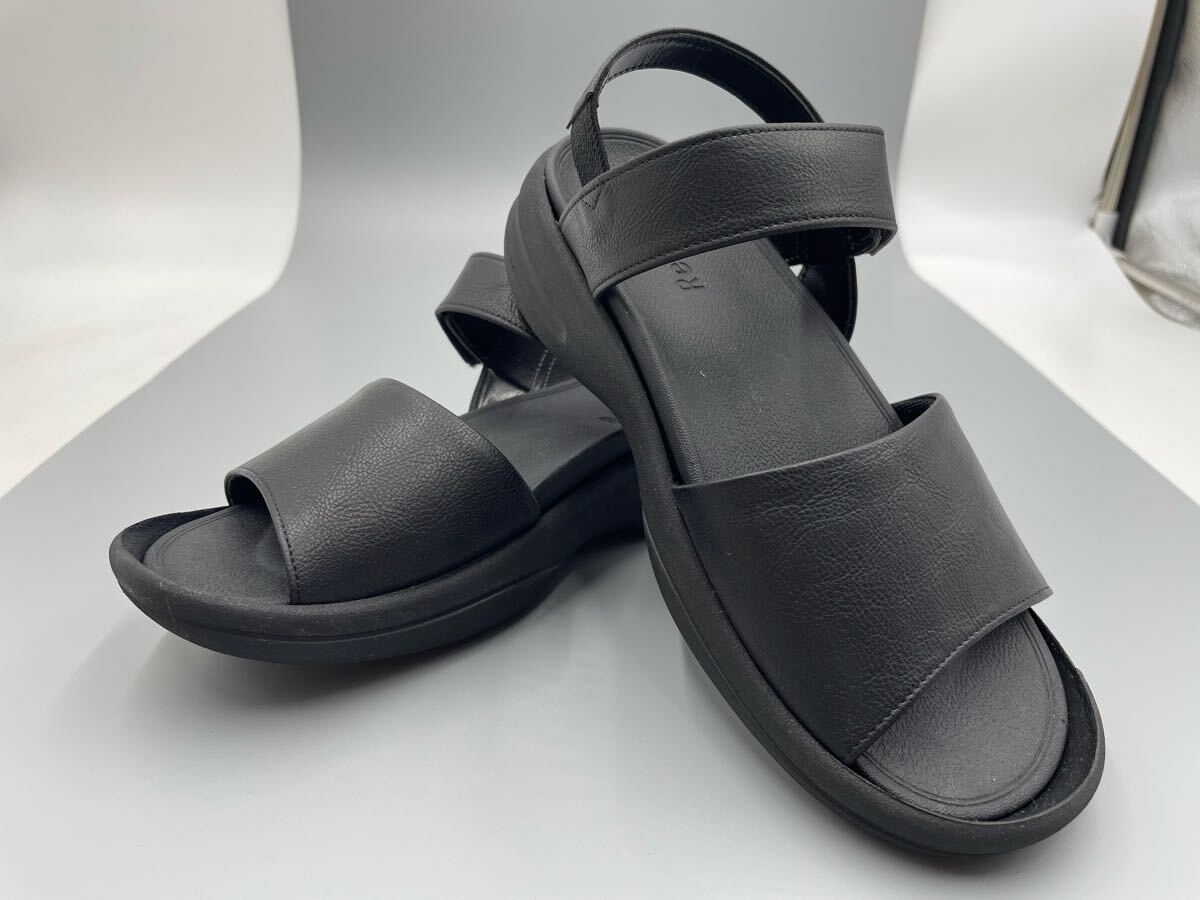 A3-11【未検品】Re:get A サンダル レディース ブラック サイズM 23.0〜23.5センチ 日本製 RW0026拍卖