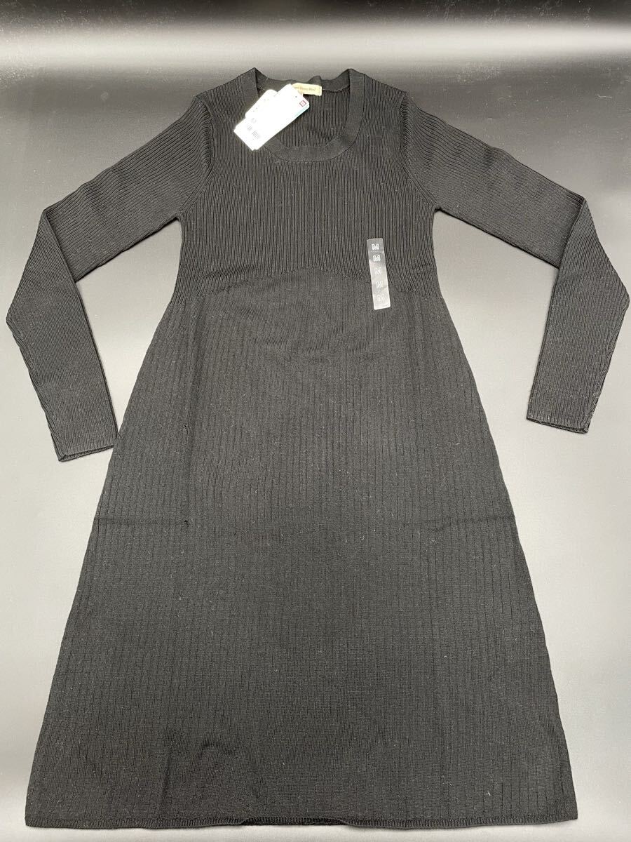 141【未使用・タグ付き・未検品】UNIQLO ユニクロ レディース エクサストラファインメリノ リブクルーネック ドレス(長袖) サイズM拍卖