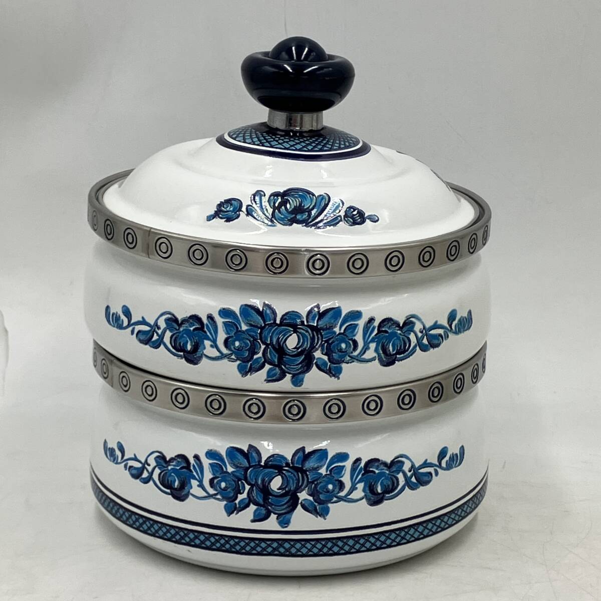 【現状品】ミッチホーロー エナコペン キャンディボックス 2段セット 1点 雑貨 昭和レトロ レトロ雑貨 置物拍卖