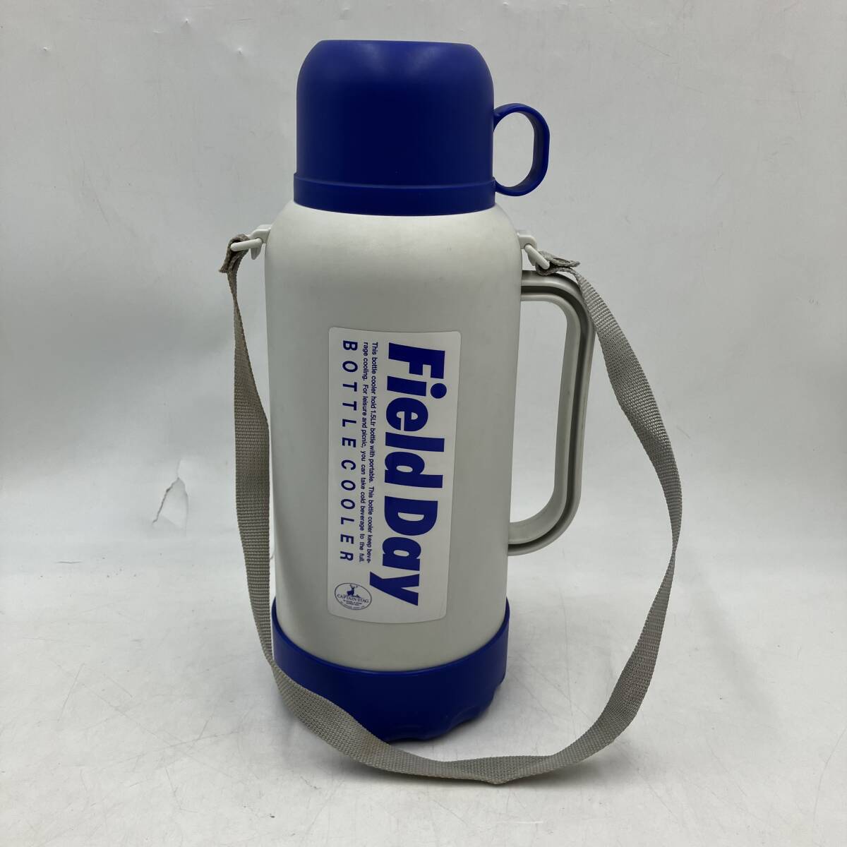 【長期保管品】1.5L専用 ペットボトルクーラー 丸型/角型ボトルOK 保冷剤欠品 アウトドア 野外活動 ブルー 1点拍卖