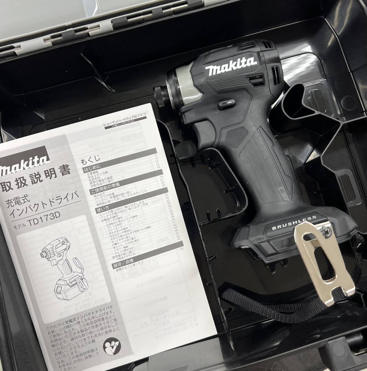 【未使用/純正品】makita(マキタ) 18V 充電式インパクトドライバ TD173D ブラック 本体+ケース拍卖